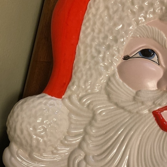 VINTAGE ATLANTIC MOLD SANTA 15 INCH PLATTER. IN EXCELLENT VINTAGE CONDITION - Picture 3 of 13